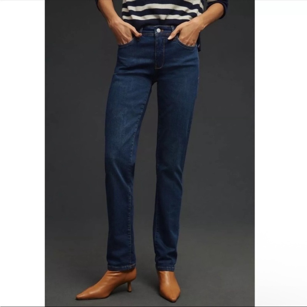 Anthropologie Pilcro‎ Slim Boyfriend Jeans 25 dark wash mid rise stretch denim